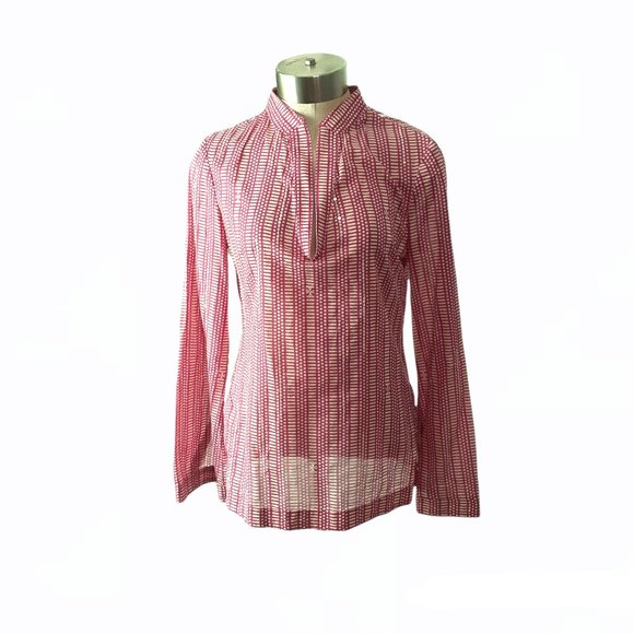 Tory Burch Stephanie Embellished Sequined Tunic Shirt Wild Orchid - Size 2 - Picture 7 of 9